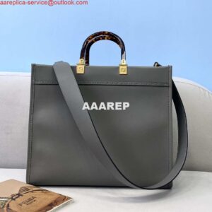 Replica Fendi 8BH386 Sunshine Medium Bag 8266S Dark Grey leather shopper 2