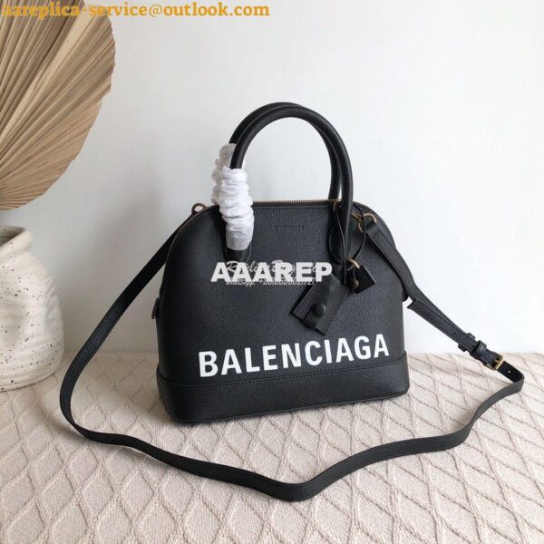 Replica Balenciaga Ville Top Handle Bag In Black Small Grain Calfskin 6