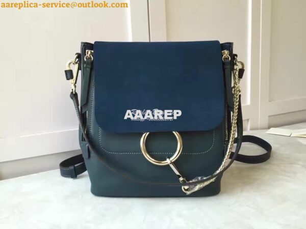 Replica Chloe Faye Backpack Blue 5