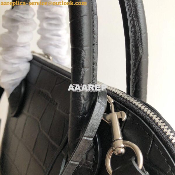 Replica Balenciaga Ville Top Handle Bag In Black Crocodile Emboosed Ca 11