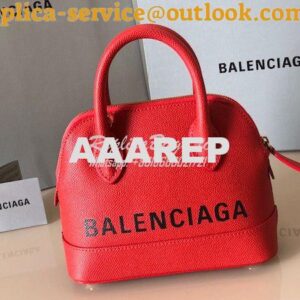 Replica Balenciaga Ville Top Handle Bag In Red Small Grain Calfskin 55 2