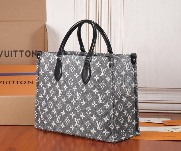 Replica Louis Vuitton ONTHEGO MM Bag Monogram Jacquard Denim M46448 5