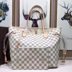 Replica Louis Vuitton Neverfull MM Bag Damier Azur N41361 BLV055 2