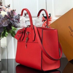 Replica Louis Vuitton Red City Steamer MM Bag M53015 BLV788 2