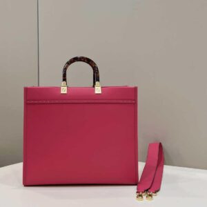 Replica Fendi 8BH386 Sunshine Medium Bag Rose Red leather shopper 8266S