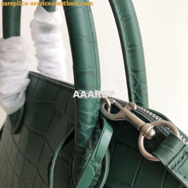 Replica Balenciaga Ville Top Handle Bag In Dark Green Crocodile Emboos 11