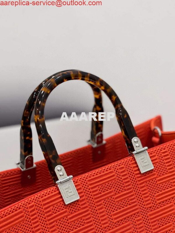 Replica Fendi 8BH386 Sunshine Medium Fendi Tote Bag 8258 Orange Red 2