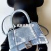 Replica Balenciaga Hourglass Top Handle Bag In Electric Blue Shiny Box 2