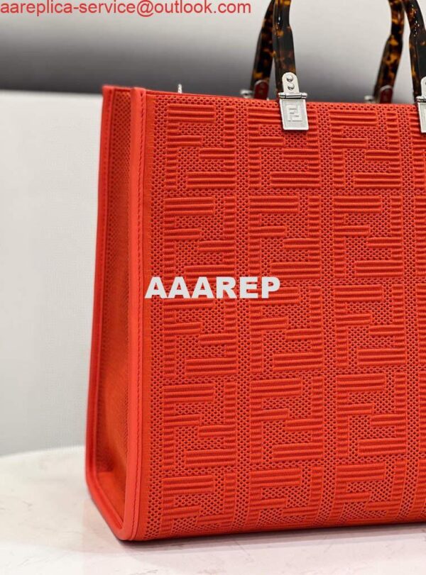 Replica Fendi 8BH386 Sunshine Medium Fendi Tote Bag 8258 Orange Red 3