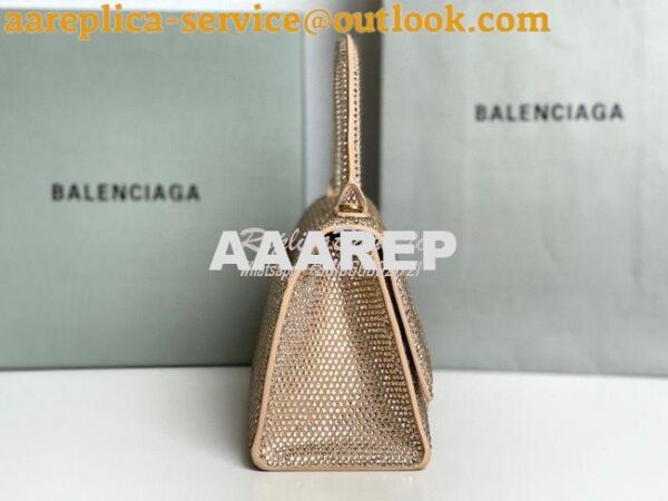 Replica Balenciaga Hourglass Top Handle Bag in Dark Beige Suede Calfsk 6