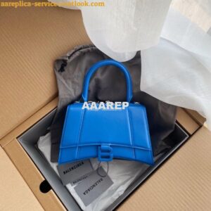 Replica Balenciaga Hourglass Top Handle Bag In Electric Blue Shiny Box 2