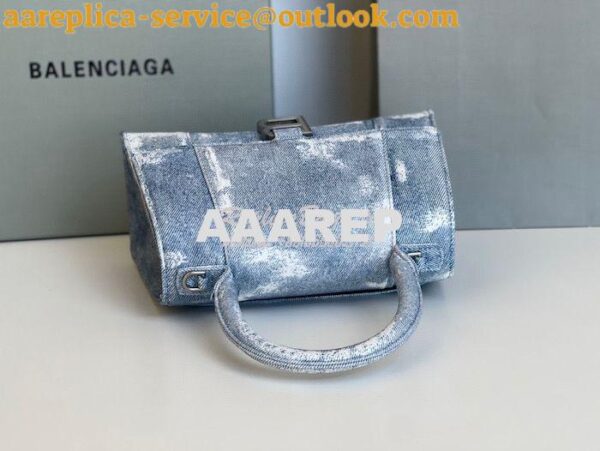 Replica Balenciaga Hourglass Top Handle Bag In Denim Printed 5935461 B 5