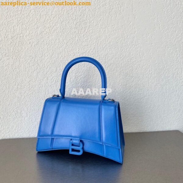 Replica Balenciaga Hourglass Top Handle Bag In Electric Blue Shiny Box 3