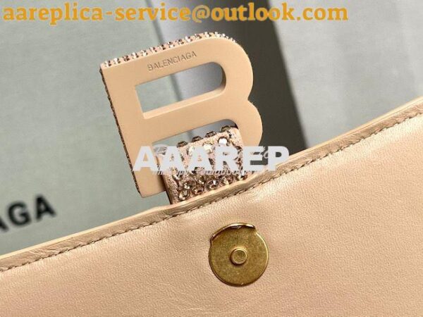 Replica Balenciaga Hourglass Top Handle Bag in Dark Beige Suede Calfsk 10