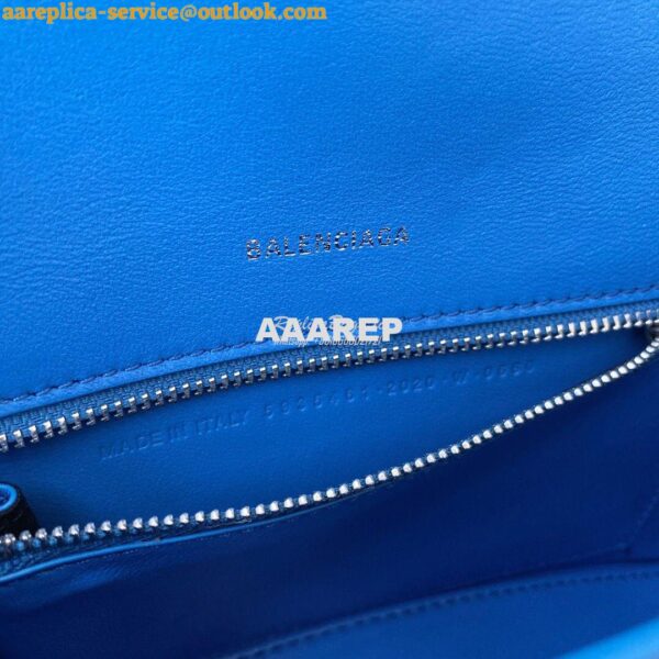 Replica Balenciaga Hourglass Top Handle Bag In Electric Blue Shiny Box 8