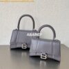 Replica Balenciaga Hourglass Top Handle Bag in Grey Suede Calfskin wit 2