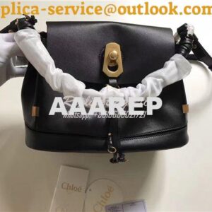 Replica Chloe Owen Bag with Flap 3S1311 in black leather