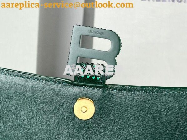 Replica Balenciaga Hourglass Top Handle Bag in Green Suede Calfskin wi 13