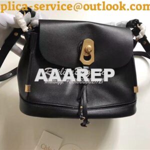 Replica Chloe Owen Bag with Flap 3S1311 in black leather 2