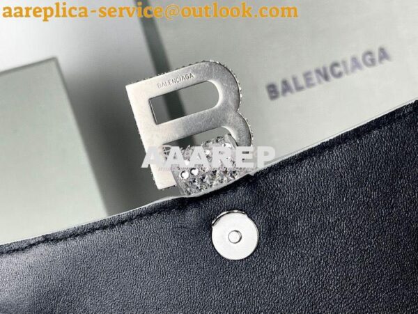 Replica Balenciaga Hourglass Top Handle Bag in Grey Suede Calfskin wit 13