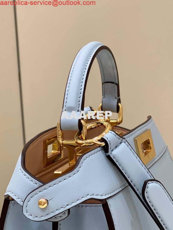 Replica Fendi 8BN327 Peekaboo ISeeU Small Blue leather bag 4