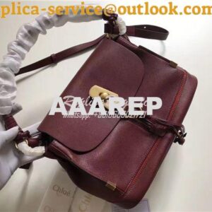 Replica Chloe Owen Bag with Flap 3S1311 in wine red leather 2