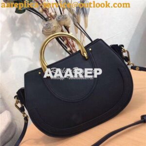 Replica Chloe Pixie medium black leather and suede shoulder bag 2