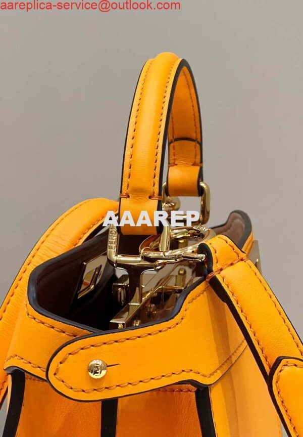 Replica Fendi 8BN327 Peekaboo ISeeU Small Orange leather bag 3