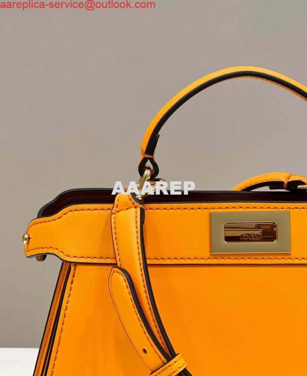 Replica Fendi 8BN327 Peekaboo ISeeU Small Orange leather bag 4