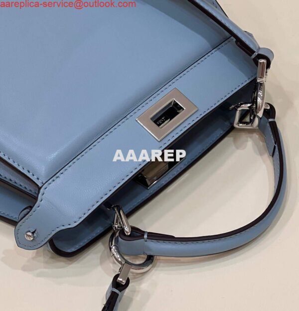 Replica Fendi 8BN335 Peekaboo ISeeU Petite Light Blue Padded Nappa Leather Bag 6