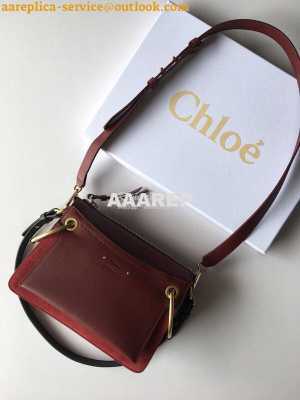 Replica Chloe Roy Bag Plum Purple in Suede & Smooth Calfskin