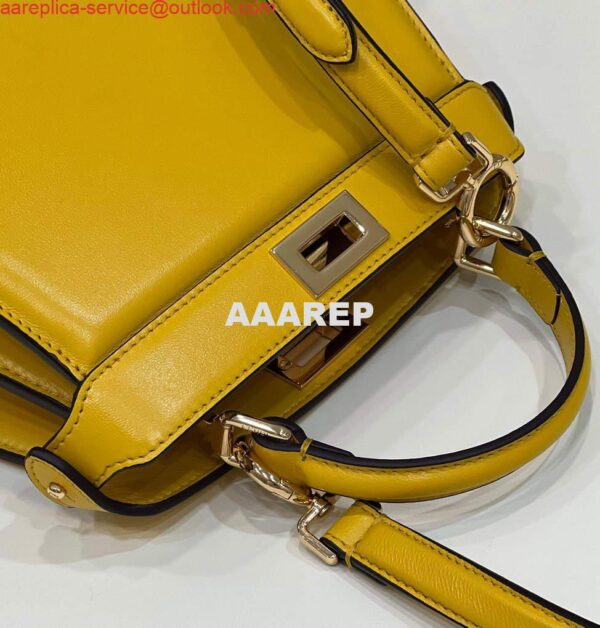 Replica Fendi 8BN335 Peekaboo ISeeU Petite Padded Nappa Leather Bag Yellow 4