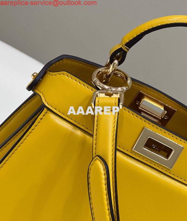 Replica Fendi 8BN335 Peekaboo ISeeU Petite Padded Nappa Leather Bag Yellow 9