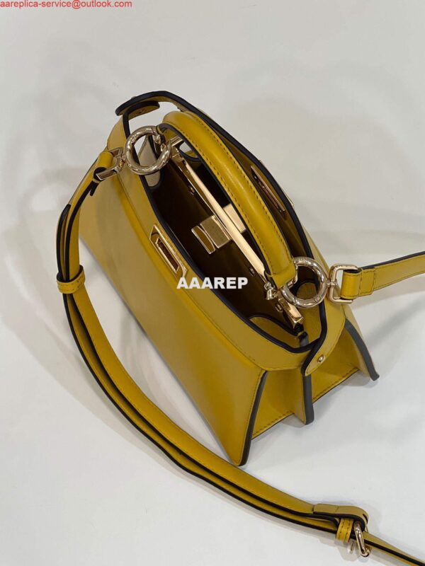 Replica Fendi 8BN335 Peekaboo ISeeU Petite Padded Nappa Leather Bag Yellow 10