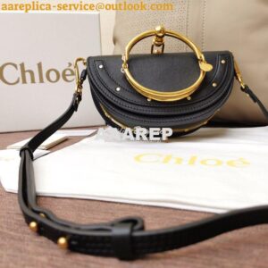 Replica Chloe Small Nile Minaudière in Smooth Calfskin Black