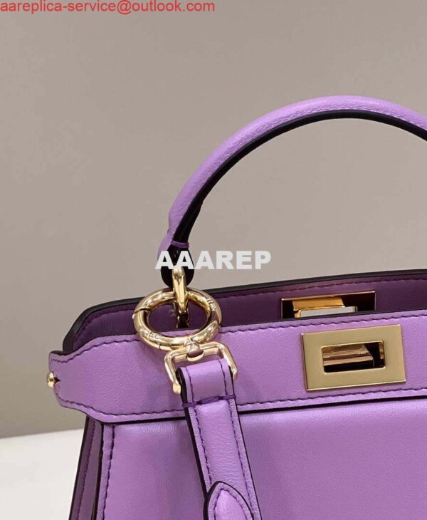 Replica Fendi 8BN335 Peekaboo ISeeU Petite Purple Padded Nappa Leather Bag 6