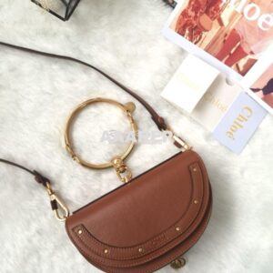 Replica Chloe Small Nile Minaudière in Smooth Calfskin Caramel