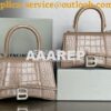 Replica Balenciaga Hourglass Top Handle Bag In Shiny Crocodile Embosse