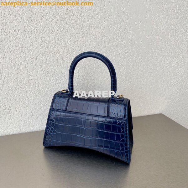 Replica Balenciaga Hourglass Top Handle Bag In Shiny Crocodile Embosse 14