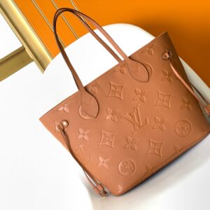 Replica Louis Vuitton LV NEVERFULL MM Cognac Brown Bag M46135 2