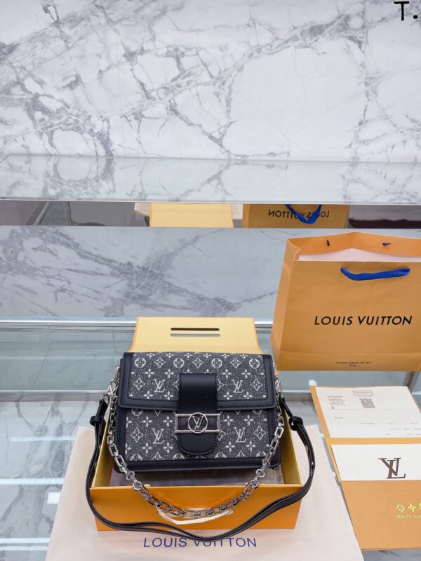 Replica Louis Vuitton DAUPHINE MM Bag Monogram Jacquard Denim M21458 7