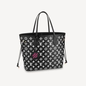 Replica Louis Vuitton NEVERFULL MM Bag LV BLACK / WHITE M46103 BLV1135