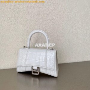 Replica Balenciaga Hourglass Top Handle Bag In Shiny Crocodile Embosse