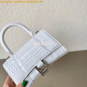 Replica Balenciaga Hourglass Top Handle Bag In Shiny Crocodile Embosse 2