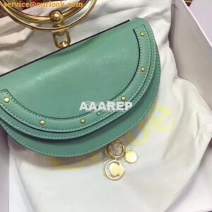 Replica Chloe Small Nile Minaudière in Smooth Calfskin Mint 2