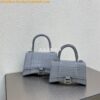 Replica Balenciaga Hourglass Top Handle Bag In Silver Varnished Metall 2