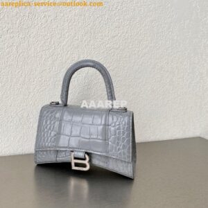 Replica Balenciaga Hourglass Top Handle Bag In Shiny Crocodile Embosse 2