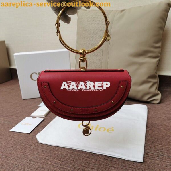 Replica Chloe Small Nile Minaudière in Smooth Calfskin Red 3