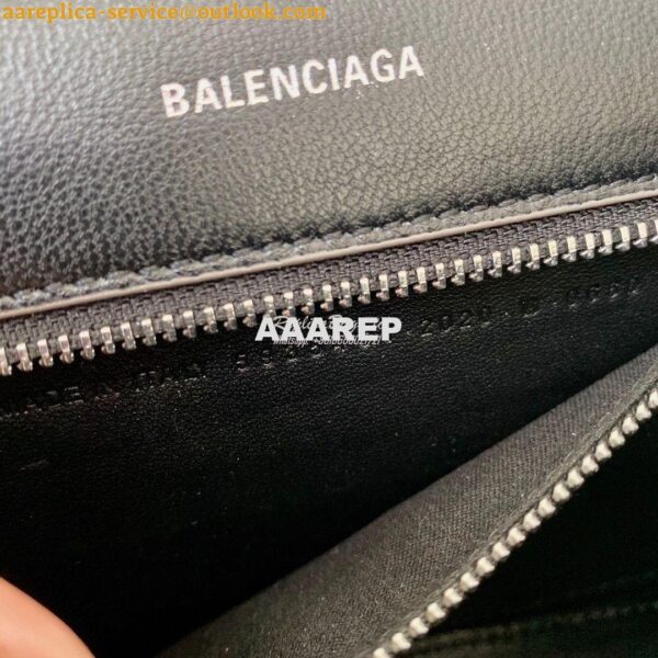 Replica Balenciaga Hourglass Top Handle Bag In Silver Varnished Metall 12