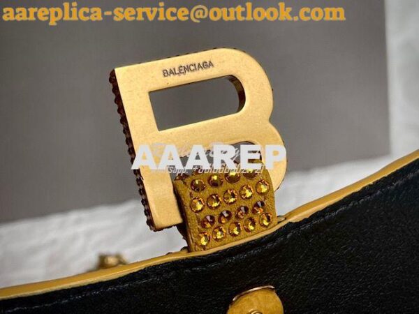 Replica Balenciaga Hourglass Wallet On Chain With Rhinestones In Gold 8